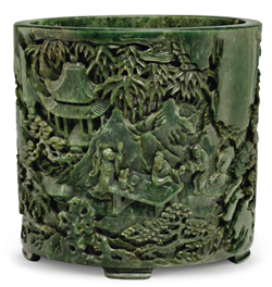 green-jade-brushpot