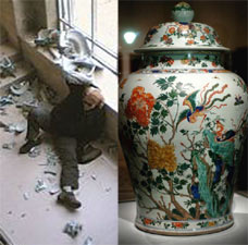 Smashed Kangxi Vase Back On Display smashed-vase