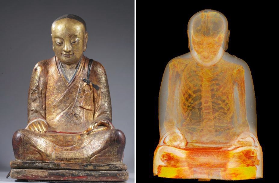 Ancient mummified monk found inside golden Buddha mummymonk