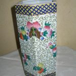 RARE ANCIENT Chinese Vase Famille Rose Republic Butterflies Qianlong Brand signed