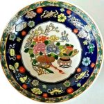 Plate, painted Chinese porcelain dish, Da quig qianlong nian zhi, Asia Plate, painted Chinese porcelain dish, Da quig qianlong nian zhi, Asia