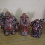 set of 3 Vintage Chinese Buddha Priest Cinnabar Resin Figurines Bookends 6" set of 3 Vintage Chinese Buddha Priest Cinnabar Resin Figurines Bookends 6"