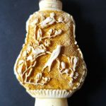 ANTIQUE CHINESE WHITE CINNABAR SNUFF BOTTLE SIGNED ON BOTTOM