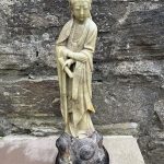 Chinese Antique Carved Hard Stone Soapstone Figure Guanyin 19th Century Qing 💙 Chinese Antique Carved Hard Stone Soapstone Figure Guanyin 19th Century Qing 💙