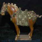 10.8'' Ancient Chinese Tang Sancai Pottery Dynasty Zodiac Horse Animal Statue