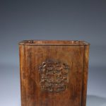 Antique Yue Huanghuali Wood Dragon-Design Carved Brush Pot Delicately Antique Yue Huanghuali Wood Dragon-Design Carved Brush Pot Delicately