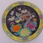 Antique Yamatoku Japanese Meiji Period Famille Noire Display Charge Plate JC552 Antique Yamatoku Japanese Meiji Period Famille Noire Display Charge Plate JC552