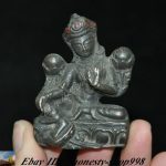 Old Tibet Temple Pure bronze Green tara guanyin goddess Statue Amulet pendant Old Tibet Temple Pure bronze Green tara guanyin goddess Statue Amulet pendant