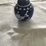 Miniature Chinese Prunus Blossom Ginger Jar with Lid. Kangxi Circle on Base.