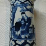 Vintage Chinese Porcelain Blue Vase , Kangxi mark , signed Vintage Chinese Porcelain Blue Vase , Kangxi mark , signed