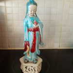 Rare Antique Late QING period Chinese Porcelain Immortal Statue, Stamped on base Rare Antique Late QING period Chinese Porcelain Immortal Statue, Stamped on base