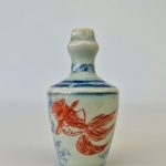 Chinese Kangxi Blue and White Iron Red Goldfish Snuff Bottle Chinese Kangxi Blue and White Iron Red Goldfish Snuff Bottle