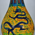 19.6" Jiajing Marked Yellow Glaze Fahua Porcelain Dragon Loong Bottle Vase 19.6" Jiajing Marked Yellow Glaze Fahua Porcelain Dragon Loong Bottle Vase