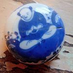 Antique CHINESE GINGER JAR LID Porcelain Blue White KANGXI Scholar 18th C Antique CHINESE GINGER JAR LID Porcelain Blue White KANGXI Scholar 18th C