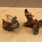 Chinese Wucai Porcelain pottery Foo Dog lion Dragon Animal Statue Chinese Wucai Porcelain pottery Foo Dog lion Dragon Animal Statue