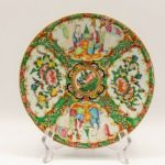 Antique Chinese Export Rose Medallion Porcelain Saucer Late Qing 19th Century Antique Chinese Export Rose Medallion Porcelain Saucer Late Qing 19th Century
