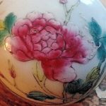 Antique CHINESE GINGER JAR TEAPOT LID Porcelain Blue White KANGXI Peony 18th C Antique CHINESE GINGER JAR TEAPOT LID Porcelain Blue White KANGXI Peony 18th C
