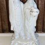 Rare Antique Chinese blanc de chine Kwan yin statue large 8” Man & Woman Rare Antique Chinese blanc de chine Kwan yin statue large 8” Man & Woman