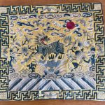 Antique Qing Chinese silk Rank Badge Dragon Auspicious Symbols Antique Qing Chinese silk Rank Badge Dragon Auspicious Symbols