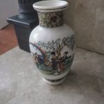 Vintage Famille Rose Porcelain Vase Signed on Base Vintage Famille Rose Porcelain Vase Signed on Base