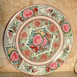 Antique CHINESE FAMILLE ROSE Dish Plate Marked 20th C Antique CHINESE FAMILLE ROSE Dish Plate Marked 20th C