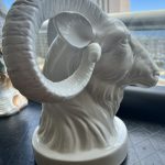 Beautiful Large Chinese Vintage Blanc De Chine Porcelain Ram Figurine. Beautiful Large Chinese Vintage Blanc De Chine Porcelain Ram Figurine.
