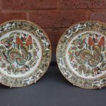 Pair of 19th Century Chinese Famille Verte Plates Pair of 19th Century Chinese Famille Verte Plates