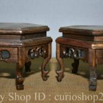 7 " Ancient China Huanghuali Wood Hand Carved Dyansty Hexagon Stools Pair 7 " Ancient China Huanghuali Wood Hand Carved Dyansty Hexagon Stools Pair