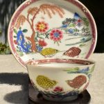 ANTIQUE 18thC CHINESE YONGZHENG FAMILLE ROSE TEA BOWL & DISH - QUAIL DECORATION ANTIQUE 18thC CHINESE YONGZHENG FAMILLE ROSE TEA BOWL & DISH - QUAIL DECORATION