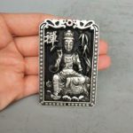 Old Chinese Tibet silver handcarved guanyin Buddha goddess amulet pendant RN Old Chinese Tibet silver handcarved guanyin Buddha goddess amulet pendant RN