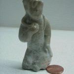 Antique chinese blanc de chine porcelain figure Boy & Lotus Stem, 3" Tall Tang ?