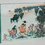 V-FINE LARGE Antique Chinese Famille Verte KANGXI Porcelain Plaque Pillow QING V-FINE LARGE Antique Chinese Famille Verte KANGXI Porcelain Plaque Pillow QING