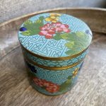 Antique Chinese Qing Blue Cloisonne Enamel Tobacco Jar w Lid Flowers Scholar Art Antique Chinese Qing Blue Cloisonne Enamel Tobacco Jar w Lid Flowers Scholar Art