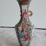 Antique 19th Century Chinese Canton Famille Rose Vase Antique 19th Century Chinese Canton Famille Rose Vase