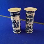 Pair of late 19th/early 20th Century Kangxi blue & white vases Pair of late 19th/early 20th Century Kangxi blue & white vases