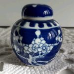 Chinese Porcelain Prunus Blossom Kangxi Ginger Jar w/ Double Ring Mark on Base Chinese Porcelain Prunus Blossom Kangxi Ginger Jar w/ Double Ring Mark on Base