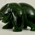 Superb Antique Small Green Jade Nephrite Crystal Carved Bear Figurine Figure Superb Antique Small Green Jade Nephrite Crystal Carved Bear Figurine Figure