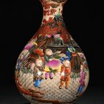 15.9"Qianlong Year Famille Rose Porcelain Boy Tongzi pattern Pot Vase 15.9"Qianlong Year Famille Rose Porcelain Boy Tongzi pattern Pot Vase
