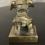 Late 19th/Early 20th Century Chinese Bronze Seal Foo Dog Or Lion Good Patina Late 19th/Early 20th Century Chinese Bronze Seal Foo Dog Or Lion Good Patina