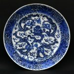 plate Chinese Qianlong Mark Blue White Old Imperial Dragons Plate ART ASIA plate Chinese Qianlong Mark Blue White Old Imperial Dragons Plate ART ASIA