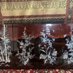 Mother of Pearl Inlay - NEW 4 pcs Set Vintage Asian Wall -With Gold Metal Hanger Mother of Pearl Inlay - NEW 4 pcs Set Vintage Asian Wall -With Gold Metal Hanger