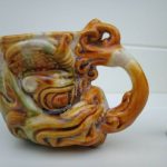 19/20c Chinese Pottery Porcelain Dragons Libation Cup Sancai Glazed Kangxi Seal 19/20c Chinese Pottery Porcelain Dragons Libation Cup Sancai Glazed Kangxi Seal