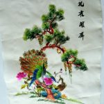 VINTAGE CHINESE SILK EMBROIDERY ,HAND EMBROIDERY ON ORGANZA PEACOCK BIRD VINTAGE CHINESE SILK EMBROIDERY ,HAND EMBROIDERY ON ORGANZA PEACOCK BIRD