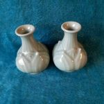 Pair of Chinese Porcelain Ceramic Longquan Celadon Glaze Artichoke Vases Pair of Chinese Porcelain Ceramic Longquan Celadon Glaze Artichoke Vases