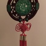 Chinese Lucky Charm Hanging Placque - Green Resin Carved Dragon 36’’ Long Chinese Lucky Charm Hanging Placque - Green Resin Carved Dragon 36’’ Long