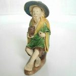 ANTIQUE c1900 QING CHINESE SHIWAN SANCAI GLAZED POTTERY MUDMAN FIGURE FIGURINE ANTIQUE c1900 QING CHINESE SHIWAN SANCAI GLAZED POTTERY MUDMAN FIGURE FIGURINE
