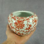 Old porcelain water pot QING GUANGXU 4 characters mark & period Coral red Old porcelain water pot QING GUANGXU 4 characters mark & period Coral red