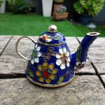VINTAGE ORIENTAL CHINESE MINIATURE ENAMEL TEAPOT VINTAGE ORIENTAL CHINESE MINIATURE ENAMEL TEAPOT