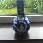 Antique / Vintage Large Chinese Prunus Vase 4 X Character Mark's, Blue & White. Antique / Vintage Large Chinese Prunus Vase 4 X Character Mark's, Blue & White.