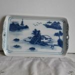 Antique Chinese Canton Blue & White Porcelain Tray c.1800s Antique Chinese Canton Blue & White Porcelain Tray c.1800s